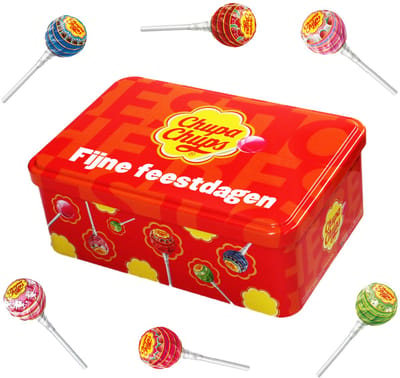 Chupa Chups Best of candy collection box "Fijne feestdagen" - lollies - 48 stuks - 620g