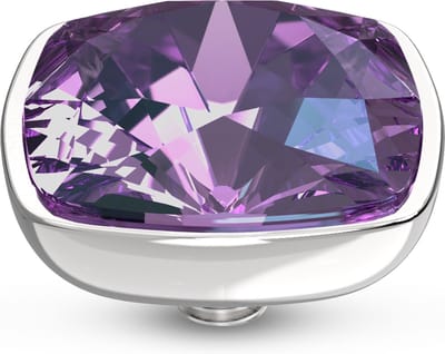 Melano Twisted Circular Steentje Crystal Purple Zilver