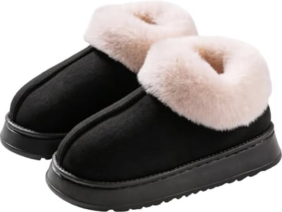 Warme Sloffen - Dames - Zwart - Thuis en Buiten - Pantoffels - Mode