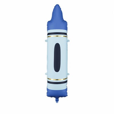 PartyDeco - Folieballon krijtje blauw 23 x 104 cm - 1 stuks
