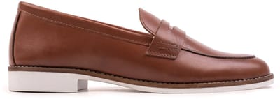 Omnio code loafers dames cognac leer
