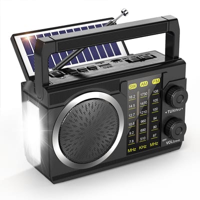 Unyqoos® Draagbare multifunctionele radio met Bluetooth en zonne-energie voor buitenactiviteiten