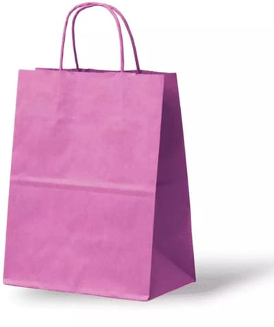 Professionele Pink Kraft Tas (Large) - 32x12x41 cm - 50 Stuks - Roze / Fuchsia - Papieren tassen - Draagtassen