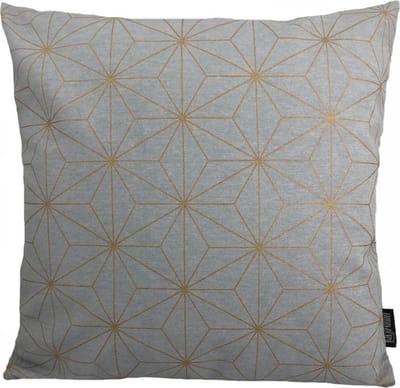 Nadal Grey/Gold Kussenhoes | Katoen / Polyester | 45 x 45 cm | Grijs - Goud