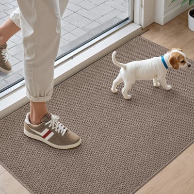 Unyqoos ® Absorberende en Antislip Deurmat voor Binnen en Buiten, 44 x 76 cm, Bruin