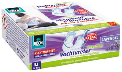 Bison - Vochtvreter Vochtmagneet Lavendel - 6 x 450 gr - Voordeelverpakking