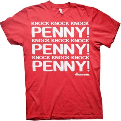 The Big Bang Theory Heren Tshirt -S- Penny Knock Knock Knock Rood