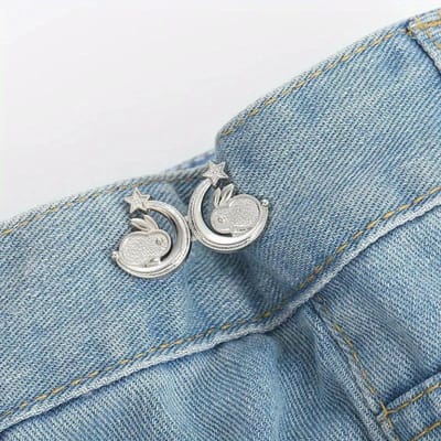 Boucle de serrage réglable pour la taille des jeans, pas de couture requise, bouton papillon de réglage pour la taille des pantalons et jupes gray