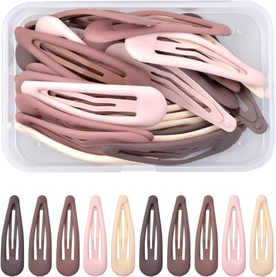 SnelShoppen - Pack van 30 Multikleurige Metalen Haarclips 5 cm voor Kinderen en Meisjes - Duurzaam, Robuust, Perfect voor Feestjes en Dagelijks Gebrui