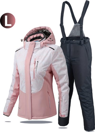 Bovista Ski Suit - Skipak - SkiBroek - Wintersport - Skijas - Dames - 2-Delig - Zalmroze - Maat L