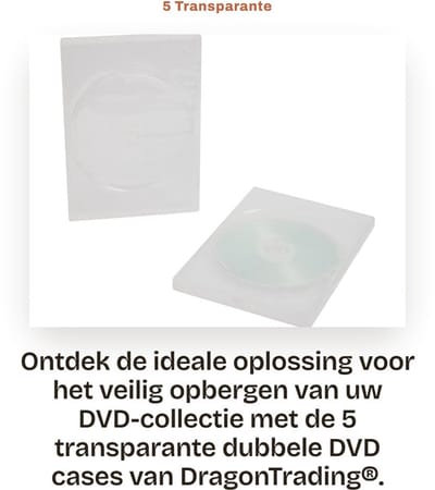 Dailygoods- DVD Hoes 14mm - 5 Stuks - Dubbele Hoes - Transparant - Hoogwaardige Kwaliteit - Buitenste Plastic Cover - DVD Case