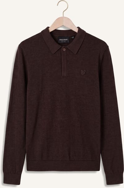Lyle & Scott Ls Knitted Polo Shirt Truien & Vesten Jongens - Sweater - Hoodie - Vest- Bruin - Maat 152/158