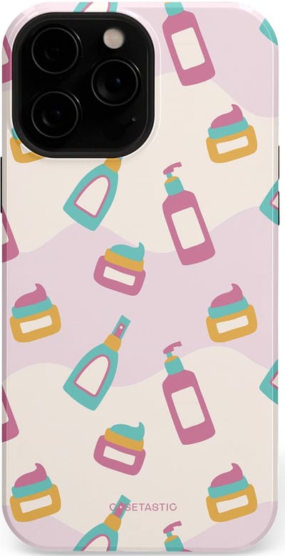 Casetastic Hoesje Geschikt voor Apple iPhone 13 Pro Max Magsafe - Stijlvolle Beschermende Duo-layer Case - Bubbels & Borstels - Clean Girl - Makeup