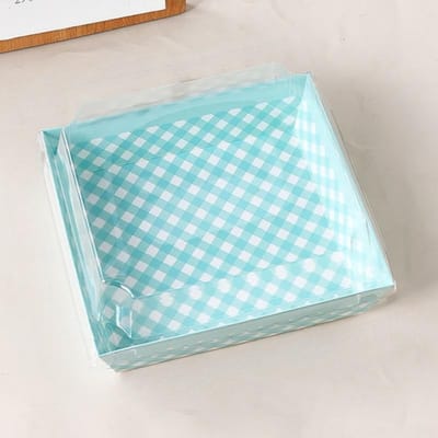 Lot de 10 boîtes carrées en plastique pour bento, desserts, sandwichs, cheesecakes, bouffées 10pcs bleu