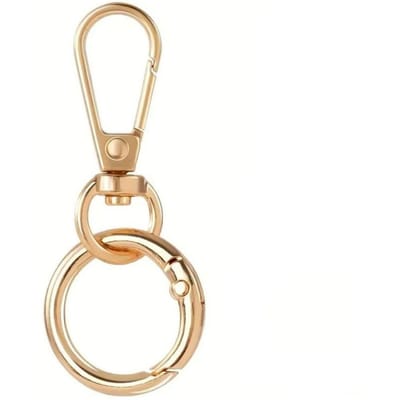 Porte-clés Boucle Rotative en Métal avec Mousquetons Pivotants, Parfait pour les Projets, les Décorations de Sacs et les Breloques doré