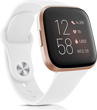 Wit Bandje geschikt voor Fitbit Versa 2 / Versa 1 / Versa Lite - Siliconen Horlogebandje