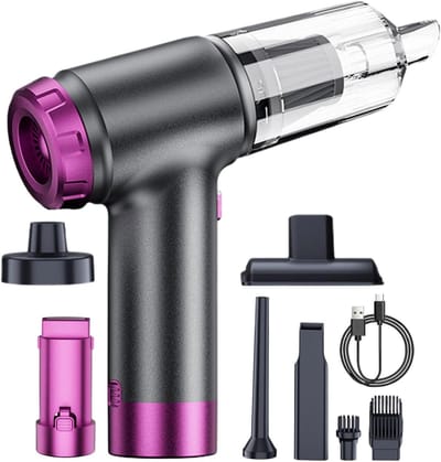 Draadloze Handstofzuiger - Auto Stofzuiger - Auto Interieur Reinigen - 6000Pa Zuigkracht - 22.5 cm - Zwart