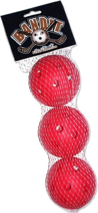 Floorball Unihockey Gatenballen set 3 stuks ROOD