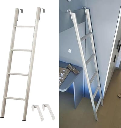 Stapelbedladder - Camperladder Bedladder - Veilig Toegang - Brede Treden - 145 cm - Zwart
