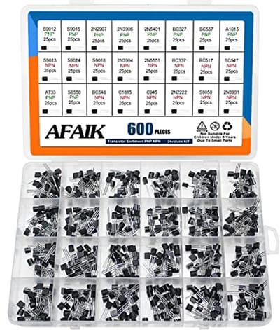 Transistor-assortiment NPN PNP - 600 stuks, 24 waarden voor versterking en signaalregulering