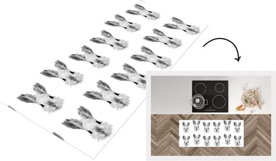 Keukenloper - Loper keuken - Vintage - Konijnen - Patronen - 120x50 cm - Keukenloper vinyl