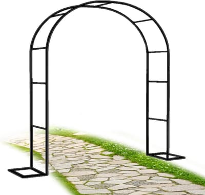 Rozenboog Tuin - Klimhulp Planten - Tuin Decoratie - Stevig Staal - 180x220cm - Zwart