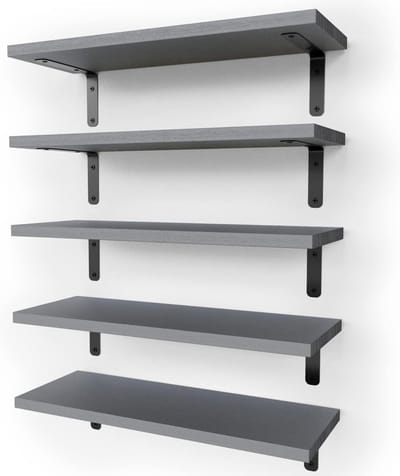 Rustieke Wandplanken van Hout, Set van 4 Drijvende Planken voor Badkamer, Slaapkamer en Keuken - Perfect voor Wanddecoratie en Opbergruimte