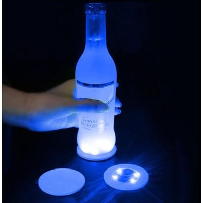 Dessous de verre lumineux à LED - Mini - 10 pièces - Autocollants de Noël - Bleu bleu