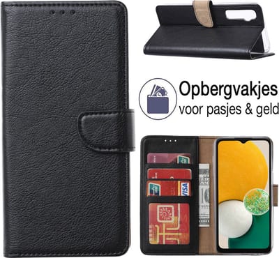 Hoesje geschikt voor Samsung Galaxy A13 Hoesje - book case - Portemonnee hoes - Galaxy A13 book hoesje - Zwart - EPICMOBILE