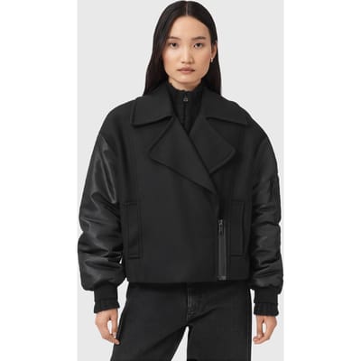 AllSaints Orla Jacket Black size 8 | Leather Jackets Outlet | Women | Black