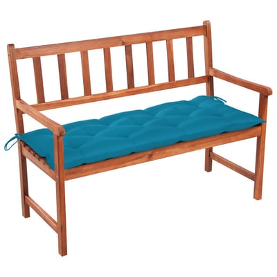 vidaXL - Tuinbank - met - kussen - 120 - cm - massief - acaciahout