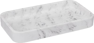 Kleine decoratieve dienblad voor de badkamer, marmer patroon, 19,2 x 11,3 x 2,5 cm