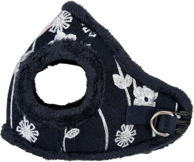 Hondenharnas Vest Navy Blauw Bloemenprint Verstelbaar