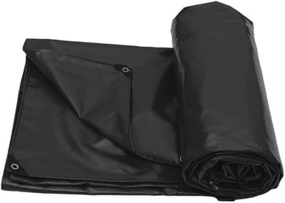 Dekzeil PVC - Waterdichte Tarp - Bescherming Buiten - Heavy Duty Materiaal - 4x3 Meter - Zwart