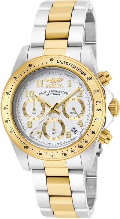 Invicta Speedway 17026 Heren Horloge - Waterdicht - Analoog - Quartz Uurwerk - Roestvrij Staal met witte Wijzerplaat - 39mm