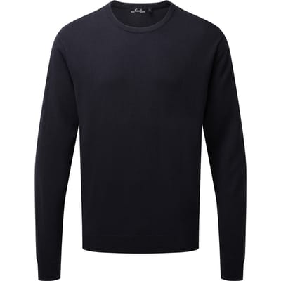 Premier Volwassenen Unisex Cotton Rich Crew Neck Sweater (Marine)