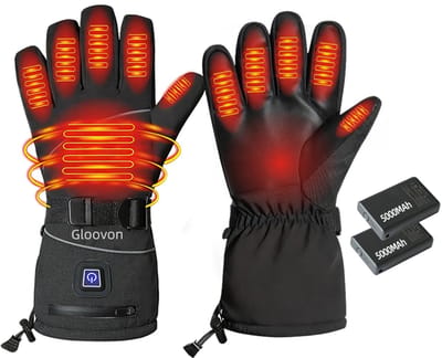 Gloovon® - Verwarmde Handschoenen met oplaadbare accu - Waterdicht - Elektrische Handschoenen - Touchscreen Handschoenen - Winter - Zwart - Maat L