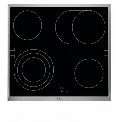 AEG HE604070XB Zwart, Roestvrijstaal Ingebouwd Keramisch