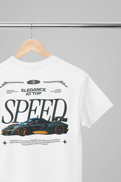 Oversized shirt - Speed Car - Wurban Wear | T-shirt | Merk kleding | Unisex tshirt | Streetwear | Pump cover | Techno outfit | Merk shirt | Gym shirt | y2k | Techwear | Urban | Grote maten | T-shirt heren | T-shirt dames | Wit