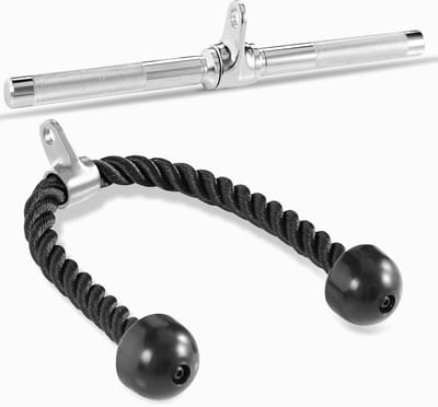 Kabel Machine Accessoires - Fitness Set - Kracht Training - Gekartelde Handgrepen - 800 lbs - Zwart