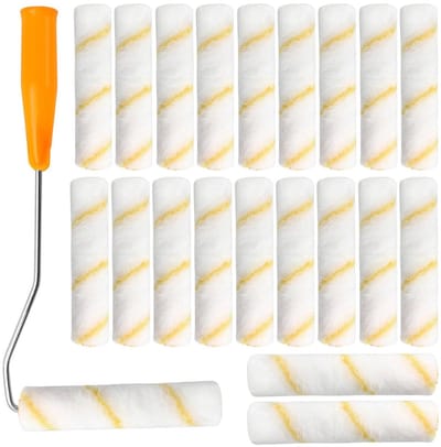 CLVP® Verfroller Set - Muurverf Roller - Muurroller - Wit en Geel
