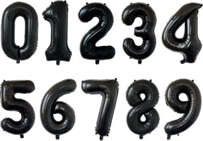 Go Go Gadget - Cijferballon - Folieballon - 70cm - Zwart - Cijfer 6