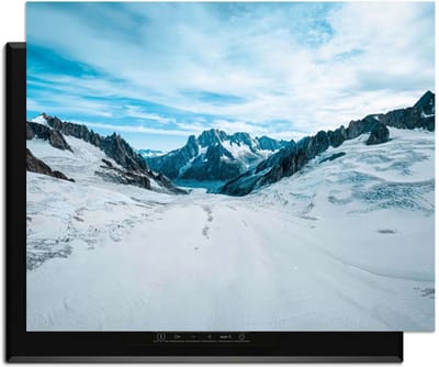 KitchenArt - Frozen Peaks – Inductie Beschermer - 76x51.5 cm - Kookplaat Beschermer - Luxe Afdekplaat Inductieplaat - Anti-slip & Oprolbaar - Beschermmat Inductiekookplaat