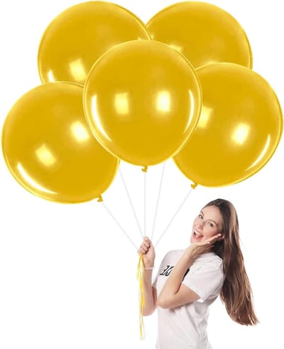 Set van 5 Grote Natuurlijke Latex Gouden Ballonnen voor Feestjes, Verjaardagen en Bruiloften - 18 Inch Helium Ballonnen voor Decoratie