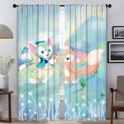 L-Linabell Tule voor Slaapkamer Halloween Decoratie Woonkamer Gordijn Huis Interieur Gordijnen 2 Stuks Shades Scheidingswand Keuken W50xH70cmx2pcs-CL