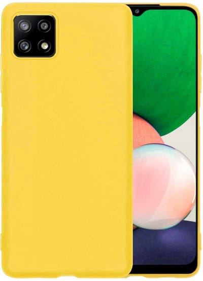 Hoesje - Geschikt voor Samsung Galaxy A22 4G - Sterk & Shockproof - Hoes Cover - Siliconen Case - Telefoonhoesjes - Geel