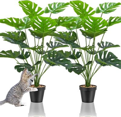 Kunstplant Monstera - Nep Palmboom - Interieur Decoratie - Levensecht Uiterlijk - 2 stuks 53-60 cm - Groen