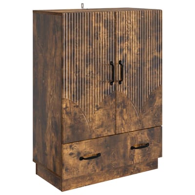 vidaXL - Dressoir - met - lade - Gerookt - eiken - 66 - x - 34,5 - x - 92 - cm - Bewerkt - hout