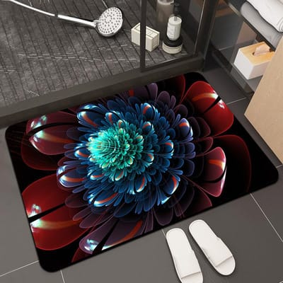3D Visueel Driedimensionale Bloemen Vloermat Huishoudelijke Badkamer Waterabsorberende Antislip Voetmat Badkamervloermat 50 * 80cm