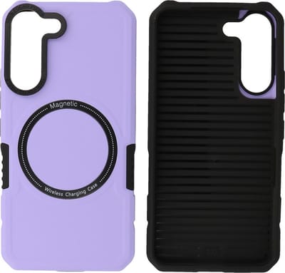 Hoesje Geschikt voor Samsung Galaxy S21 - MagSafe Hoesje - Shockproof Back Cover - Paars